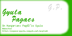 gyula pagacs business card